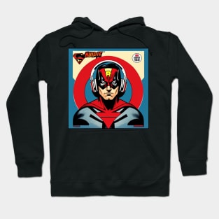 Unleash the Power: Superhero Soundscape Vinyl Record Artwork II Hoodie